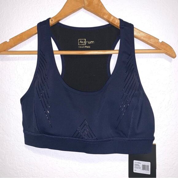 AUrum Activewear Navy Blue Hermosa Sports Bra in Total Eclipse - Picture 3 of 15